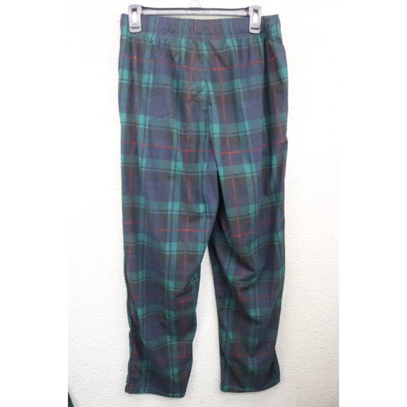 Cuddl Duds Navy/Green Plaid Pajama Set-Size Medium-Drawstring-Pockets-Classic - Picture 7 of 16